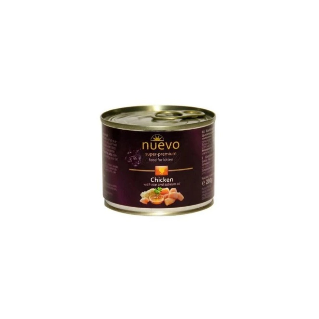 NUEVO cat Kitten Chicken bal.  200 g konzerva